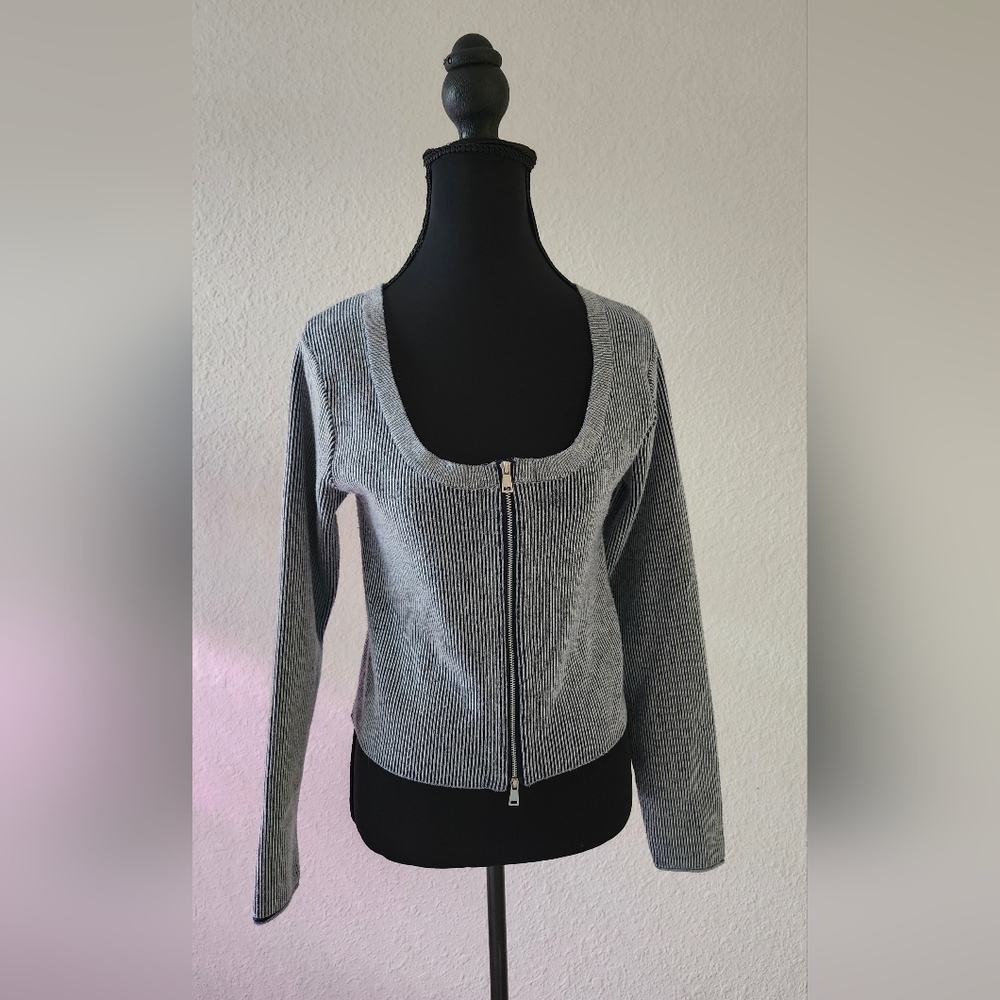 Wild Fable Ribbed Zip-Up Cropped Cardigan